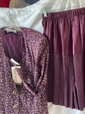 Sheri Martin Two-Piece Plum Printed Skirt Set